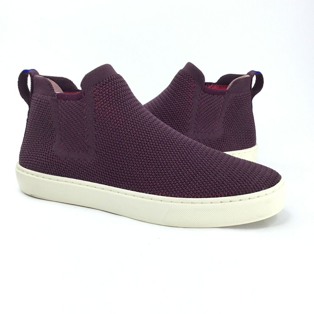 Rothy's The Chelsea Womens Size US 8.5 Berry Lattice Stitch Pull On Ankle Boots